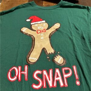 C.C Green Tee with Gingerbread Design
